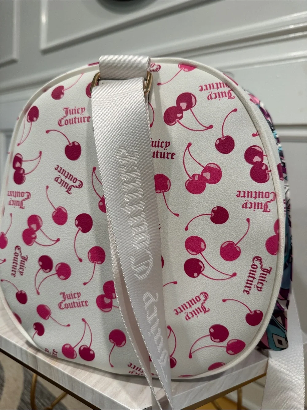 Juicy Couture Y2K Bag Pink Cherry On Top Logo Weekender Travel Duffle Bag NWT - Picture 9 of 17